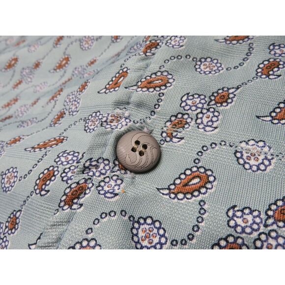 Mens Colowear Train Ticket Short Sleeve Button Front Paisley Shirt Size XL India - Picture 5 of 12